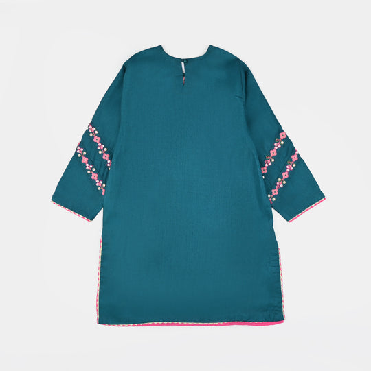 Girls Raw Silk Emb 2Pcs Geet-Green