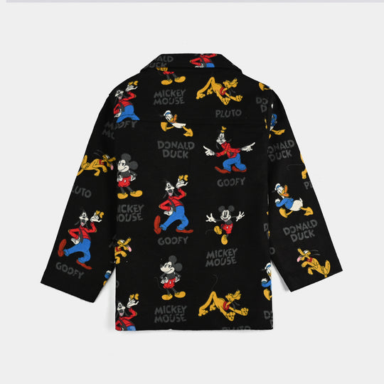 Infant Boys Flannel Night Suit-BLACK