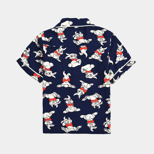 Infant Girls Viscose Night Suit - Blue