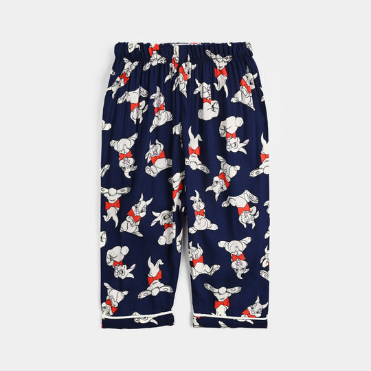 Infant Girls Viscose Night Suit - Blue