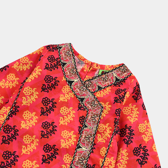 Infant Girls poly cambric Printed 2Pcs-Multi