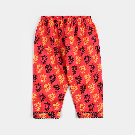 Infant Girls poly cambric Printed 2Pcs-Multi