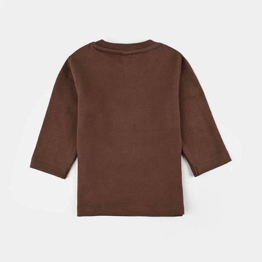 Infant Boys Cotton Interlock Suit Little One-BROWN