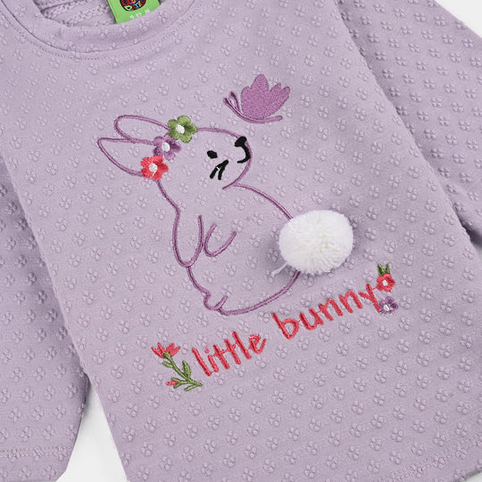 Infant Girls Jacquard Suit BUNNY-Purple