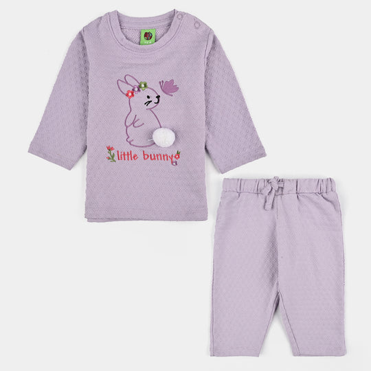 Infant Girls Jacquard Suit BUNNY-Purple
