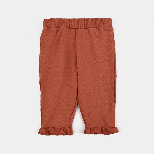 Infant Girls Jacquard Suit FLOWERS-Rust