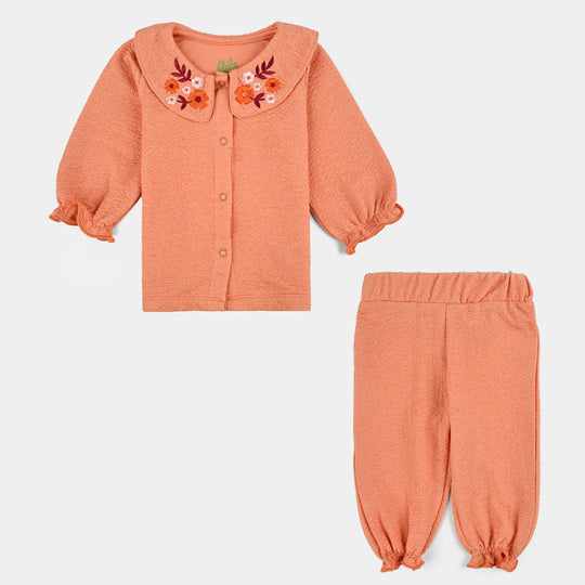 Infant Girls Poly Crinkle Suit JAQUARD BLOOM-ORANGE