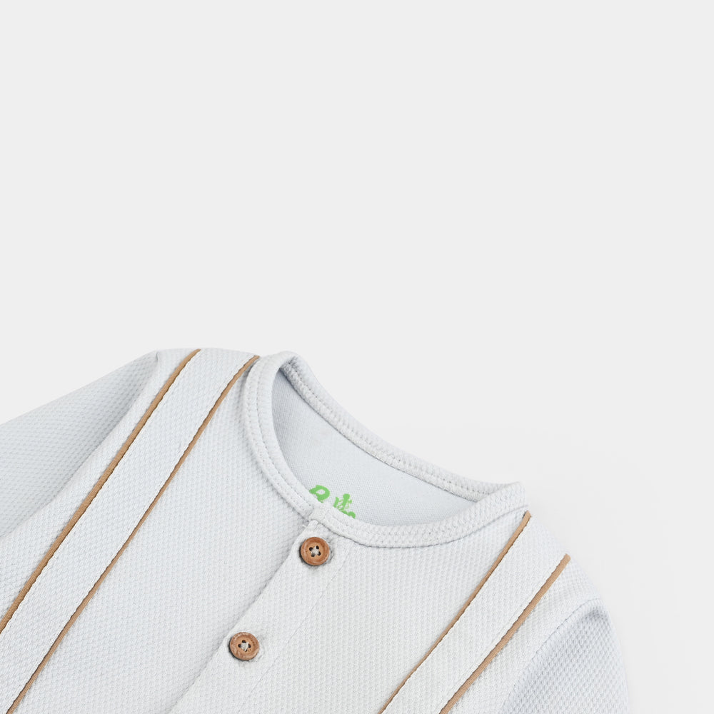 Infant Girls Jacquard Romper DEAR BEAR- White