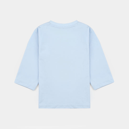 Infant Boys Poly Cotton Jersey Night Suit TIME TO SLEEP-BLUE