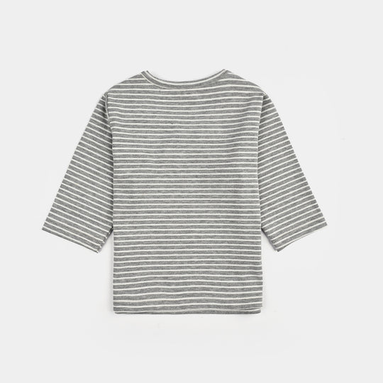 Infant Boys Jersey/Terry T-Shirt F/S HERE COMES THE FUN-GREY