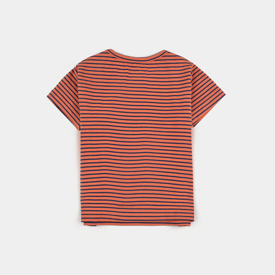 Infant Boys Jersey/Terry T-Shirt H/S PLAY TIME - Rust
