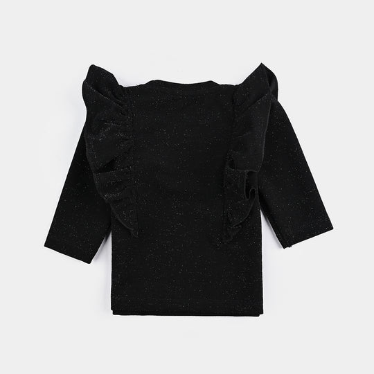 Infant Girls Microfiber Jersey T-Shirt F/S Black LUREX