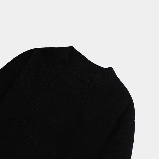 Infant Girls Rib Sweatshirt BLACK SHINE