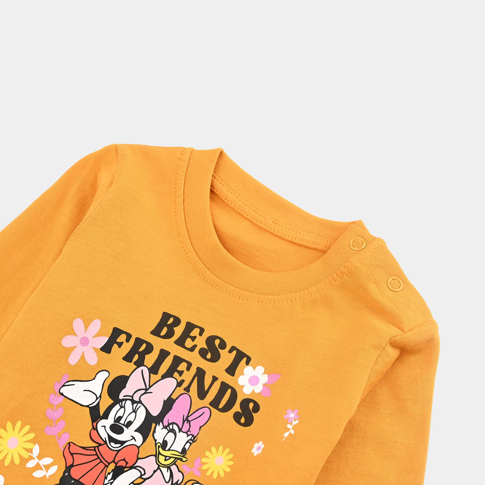 Infant Girls Jersey/Terry T-Shirt F/S BEST FRIENDS-Yellow