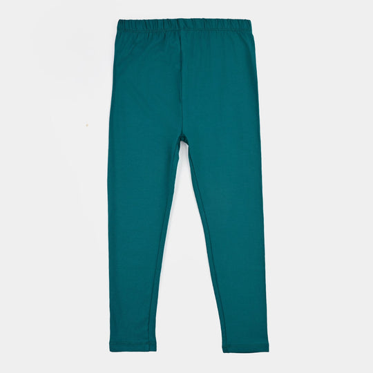 Girls Jersey/Terry Tights-Green