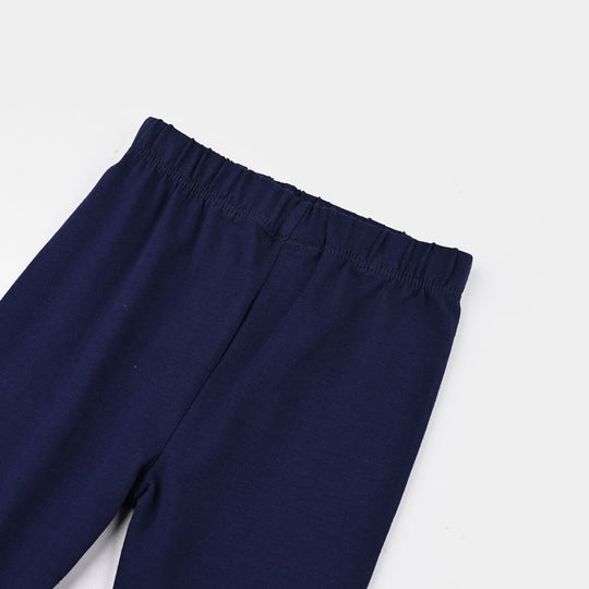 Infant Girls Jersey/Terry Tights -NAVY