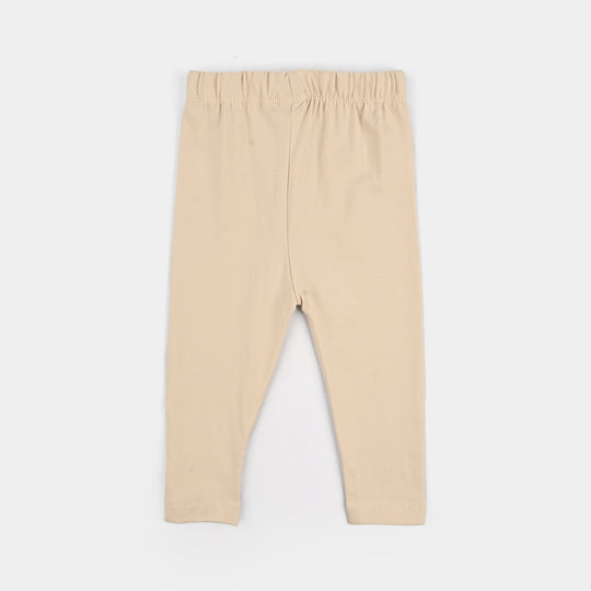 Infant Girls Jersey/Terry Tights Brown-Wood.Ash