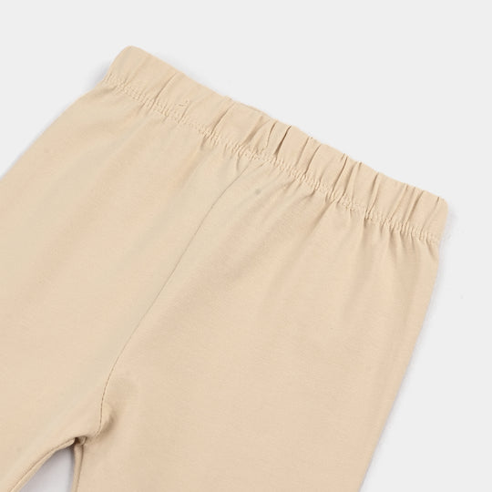 Infant Girls Jersey/Terry Tights Brown-Wood.Ash