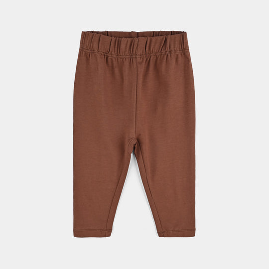 Infant Girls Jersey/Terry Tights Brown