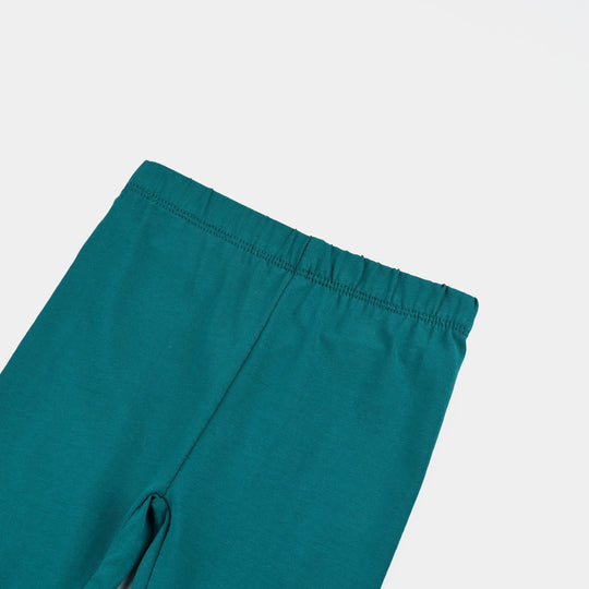 Infant Girls Jersey/Terry Tights-Green