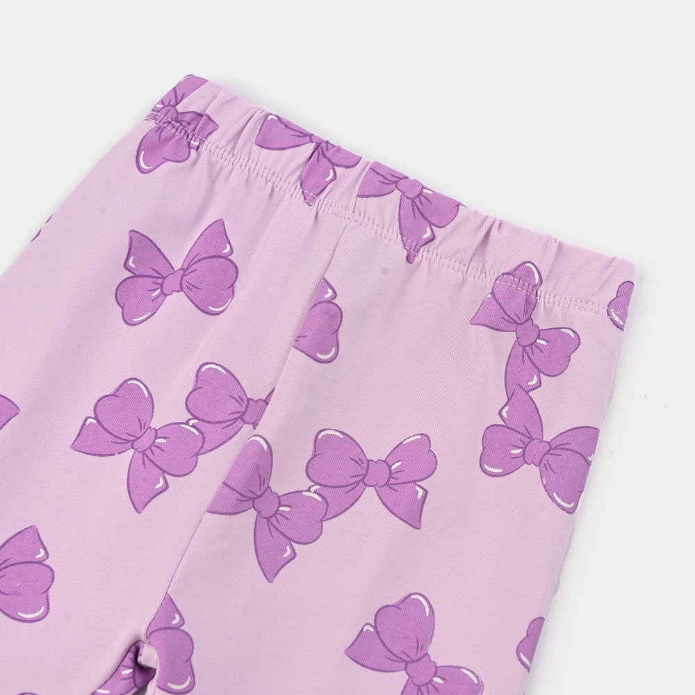 Infant Girls Jersey/Terry Printed Tights BOW