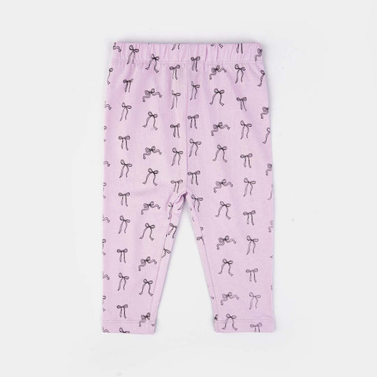 Infant Girls Jersey/Terry Printed Tights Bows