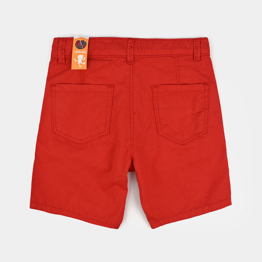 Boys Cotton Twill Short YOUNG PIPER-RED