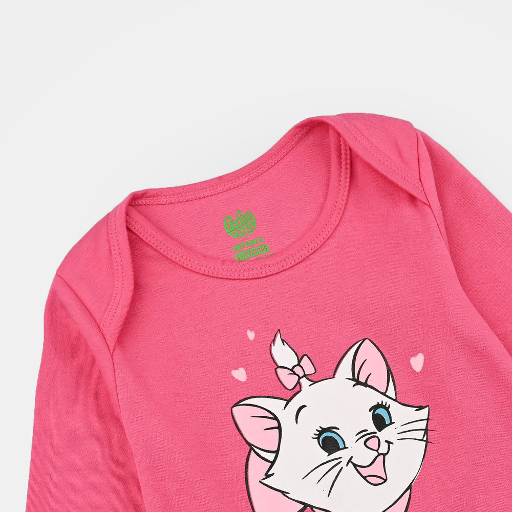 Infant Girls Cotton Interlock Basic Romper Marie-Fand.Pink