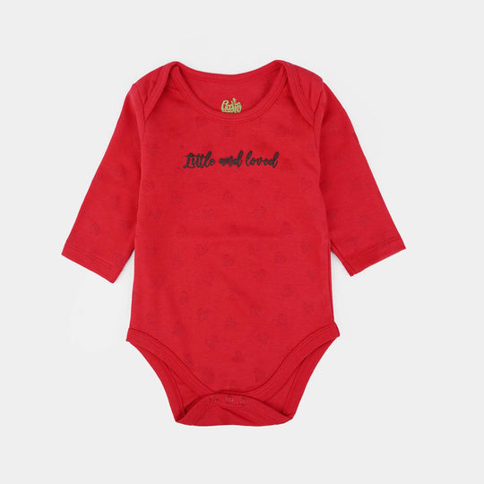 Infant Basic Romper Girls Cotton Interlock LITTLE AND LOVED-Red
