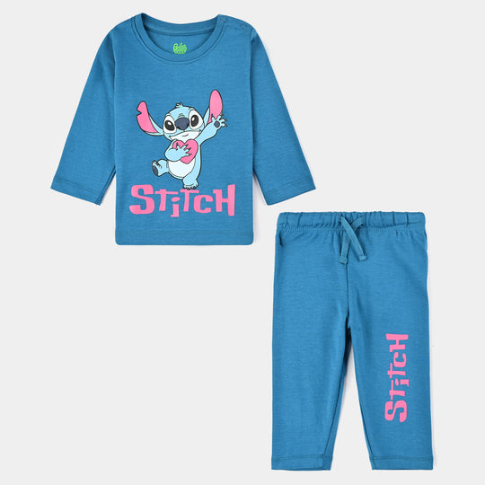 Infant Girls Cotton Interlock Suit STITCH-Blue