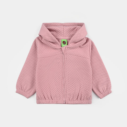 Infant Girls Jacquard Jacket PINK QUILTED-Pink