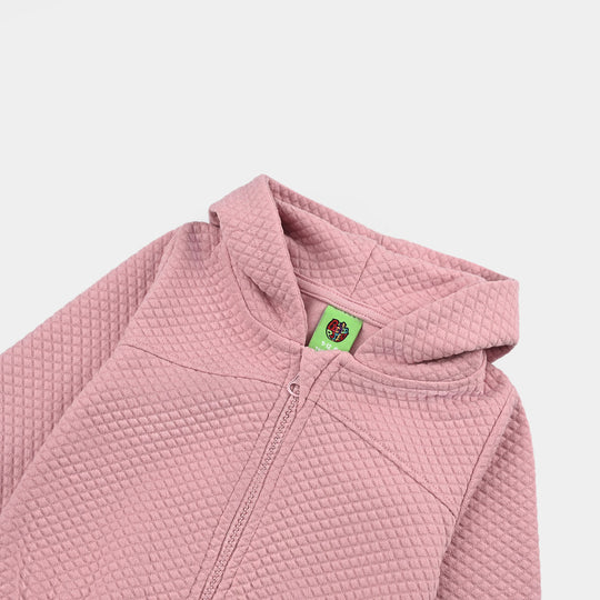 Infant Girls Jacquard Jacket PINK QUILTED-Pink