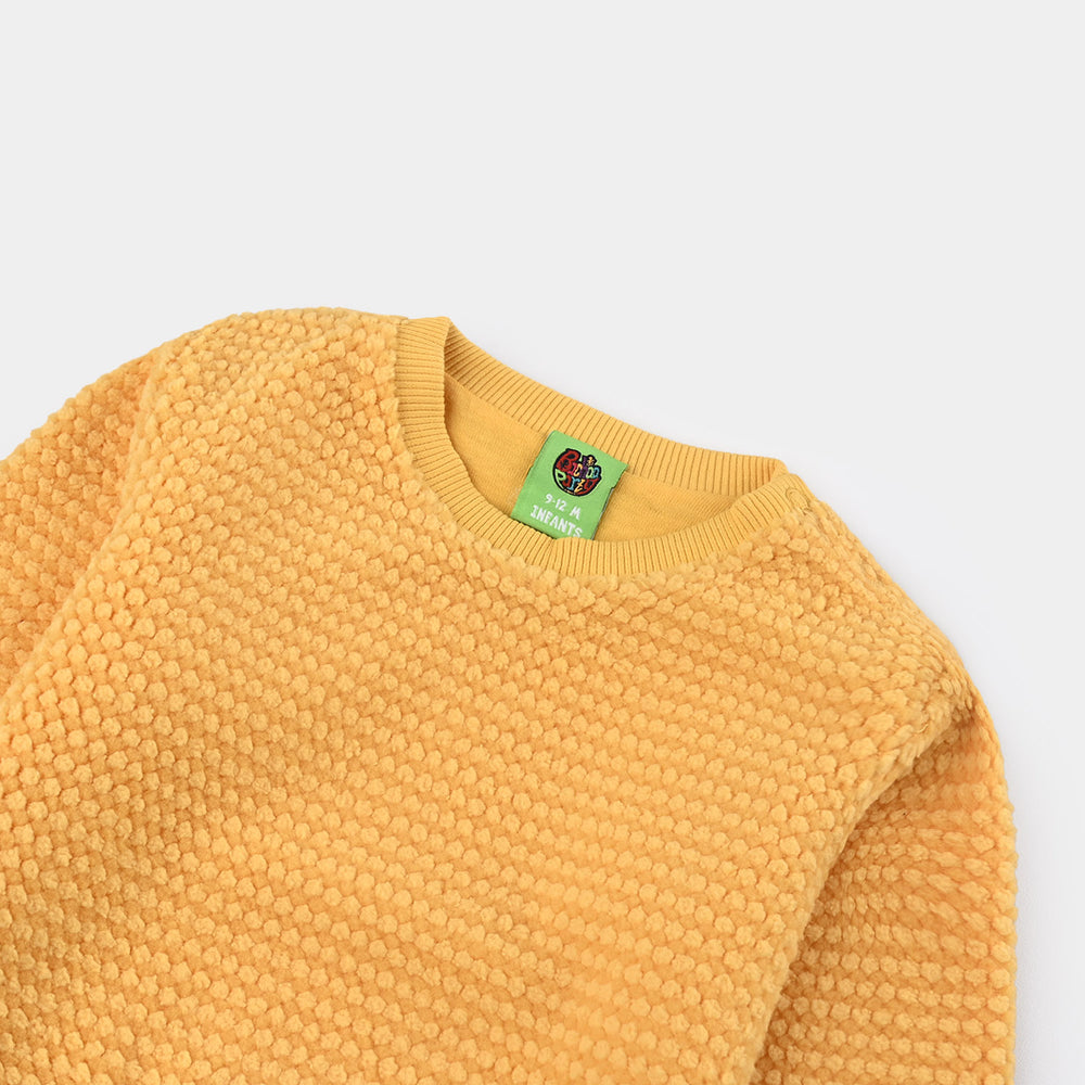 Infants Girls Sherpa Sweatshirt YELLOW TEXTURE