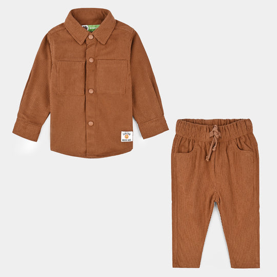 Infant Boys Corduroy Suit-Your Day-BROWN