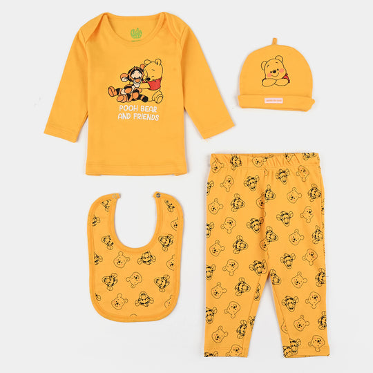 Infant Boys Cotton Interlock 4 Piece Suit Set-Yellow