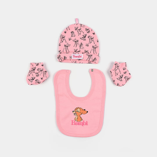 Infant Girls Cotton Interlock Bambi 6 Piece Set - Pink