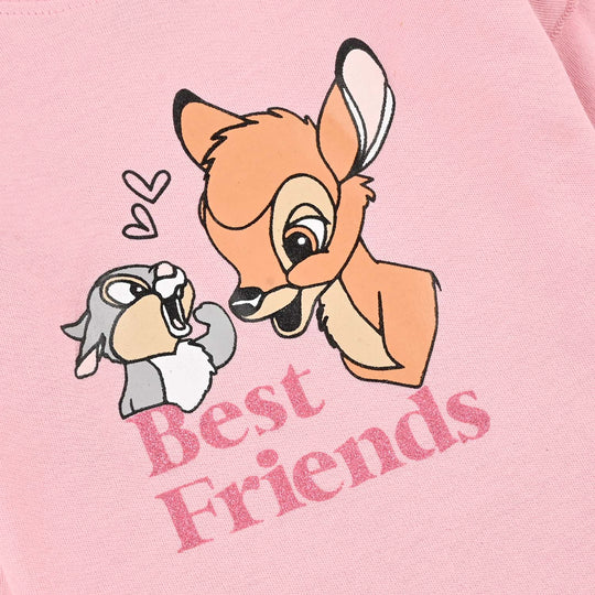 Infant Girls Cotton Interlock Pyjama + Tee F/S Bambi - Pink