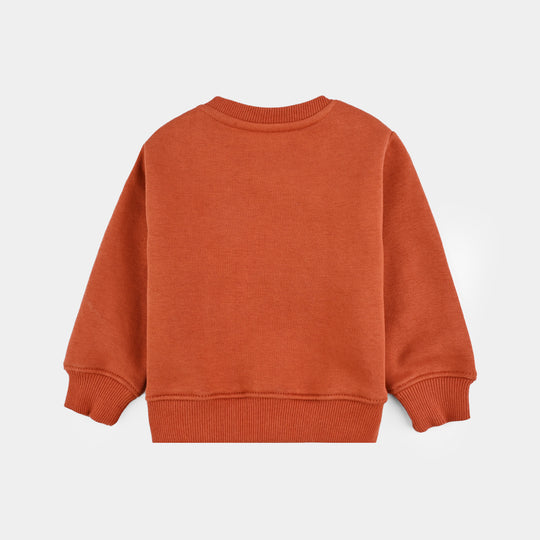 Infant Girls Fleece Sweatshirt Love-Orange