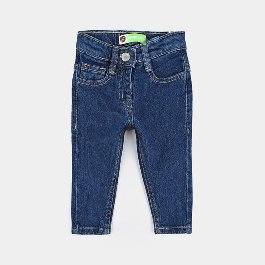 Infant Girls Denim Stretch Pant Basic - DARK BLUE