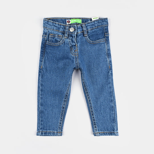 Infant Girls Denim Stretch Pant Basic - Mid Blue
