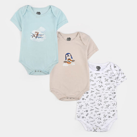 Pack OF 3 Infant Unisex Short Sleeves Romper/Bodysuit Set