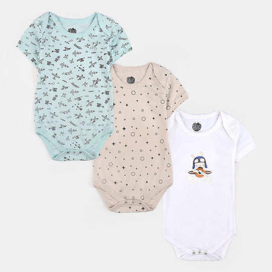 Pack OF 3 Infant Unisex Short Sleeves Romper/Bodysuit Set