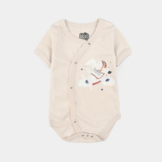 Pack Of 3 Infant Unisex Cotton Cut Design Rompers Set