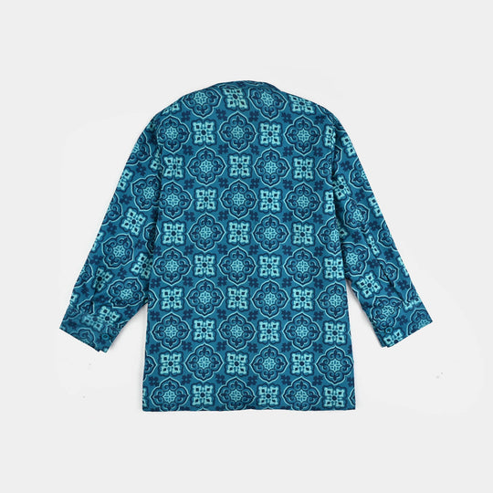 Girls Poly Net Co-Ord Set Mosaic-LIGHT BLUE