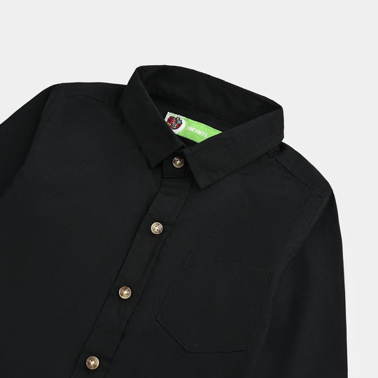 Infant Boys Cotton Shirt (Ready to Explore) - BLACK