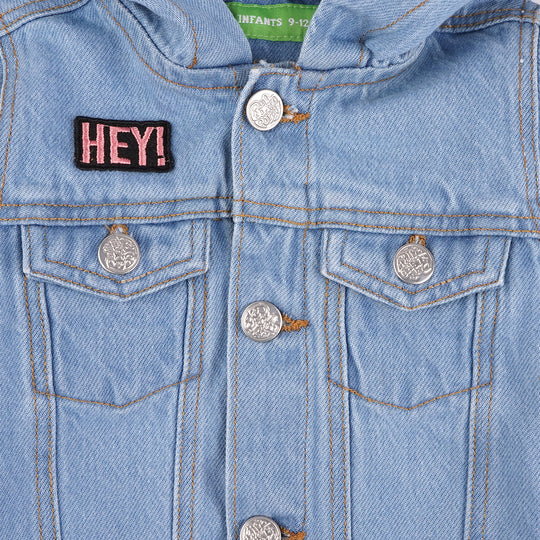 Infant Boys Denim Stretch Woven Jacket Hey-Ice Blue