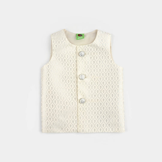 Infant Boys Poly Viscose Waist coat (Blended) - Off White