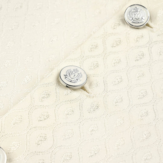 Infant Boys Poly Viscose Waist coat (Blended) - Off White