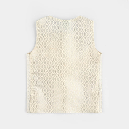 Infant Boys Poly Viscose Waist coat (Blended) - Off White