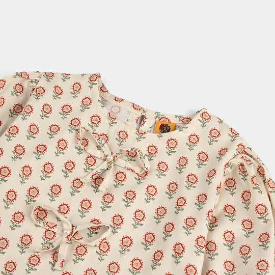 Girls Cotton Poplin Co-Ord Set Airy-Off.White